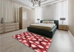 Patterned Light Coral Pink Rug in a Bedroom, pat3020rd