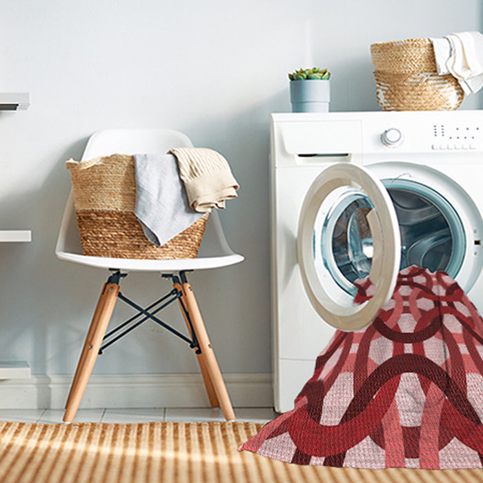 Machine Washable Transitional Light Coral Pink Rug in a Washing Machine, wshpat3020rd