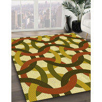 Patterned Dark Bronze Brown Rug, pat3020yw