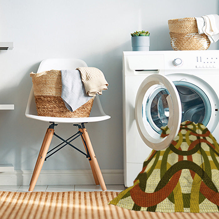 Machine Washable Transitional Dark Bronze Brown Rug in a Washing Machine, wshpat3020yw