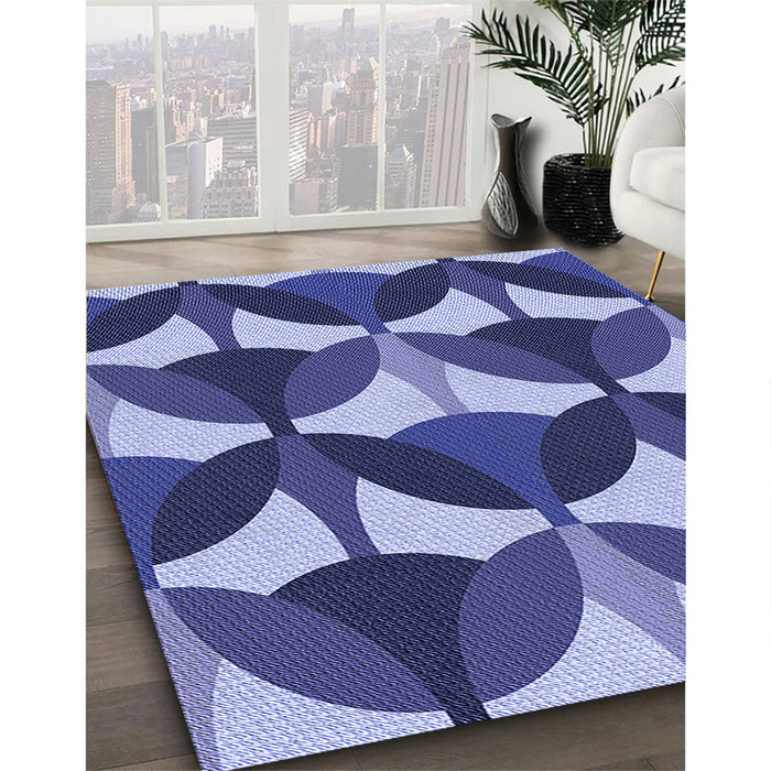 Patterned Denim Dark Blue Rug in Family Room, pat3021blu