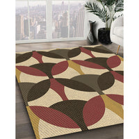 Patterned Red Brown Rug, pat3021brn