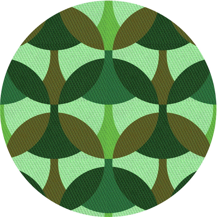 Square Machine Washable Transitional Dark Forest Green Rug in a Living Room, wshpat3021grn