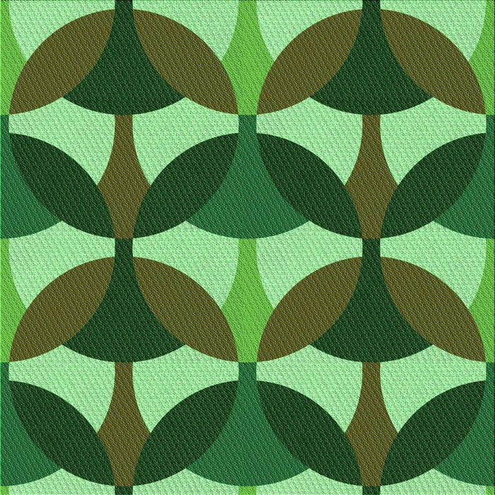 Round Patterned Dark Forest Green Rug, pat3021grn