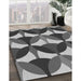 Patterned Black Rug in Family Room, pat3021gry