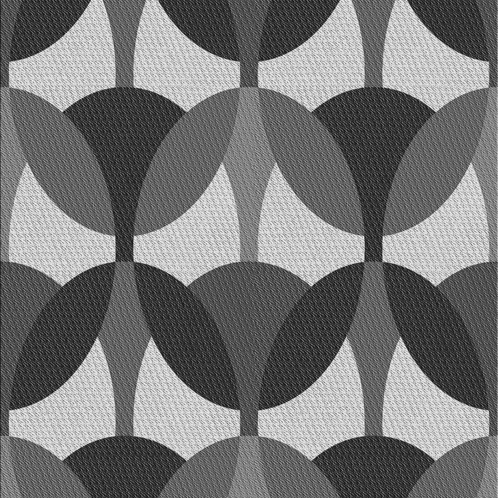 Machine Washable Transitional Black Rug, wshpat3021gry