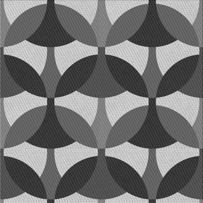 Round Patterned Black Rug, pat3021gry