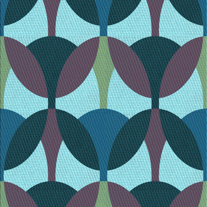 Patterned Dark Blue Grey Blue Rug, pat3021lblu