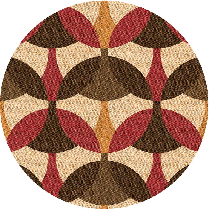 Square Patterned Brown Sand Brown Rug, pat3021org