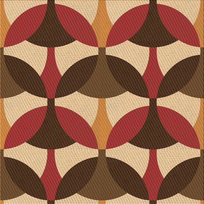 Round Patterned Brown Sand Brown Rug, pat3021org