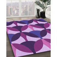 Patterned Dark Magenta Purple Rug, pat3021pur