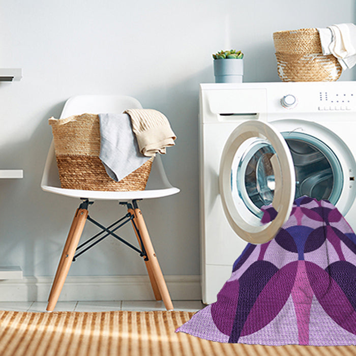 Machine Washable Transitional Dark Magenta Purple Rug in a Washing Machine, wshpat3021pur