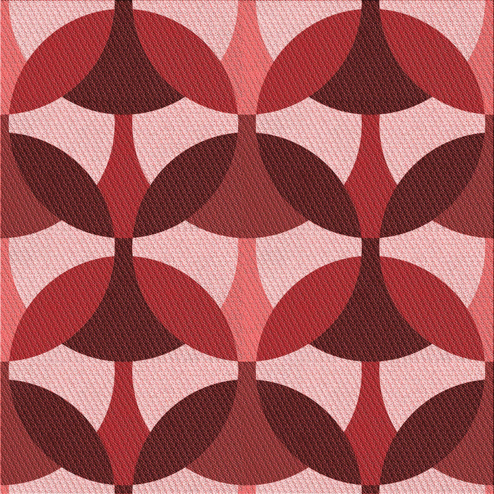 Round Patterned Pastel Red Pink Rug, pat3021rd