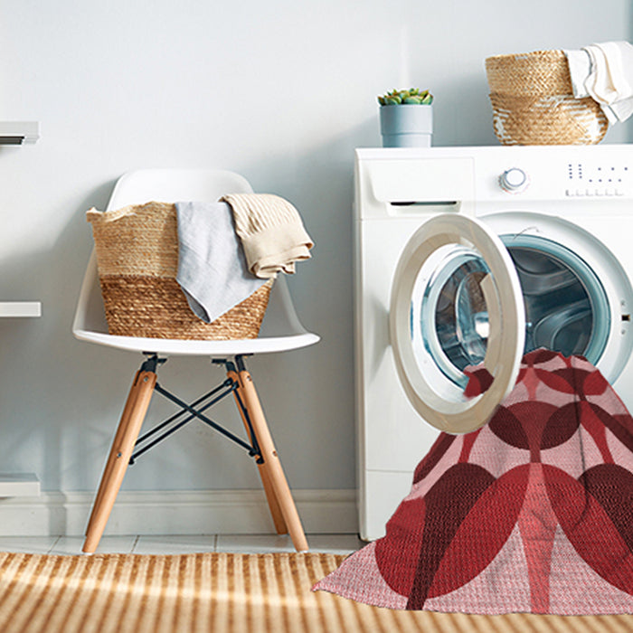 Machine Washable Transitional Pastel Red Pink Rug in a Washing Machine, wshpat3021rd