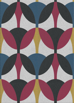 Patterned Dark Gray Novelty Rug, pat3021