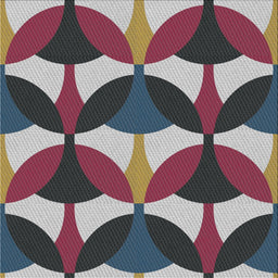 Square Patterned Dark Gray Novelty Rug, pat3021