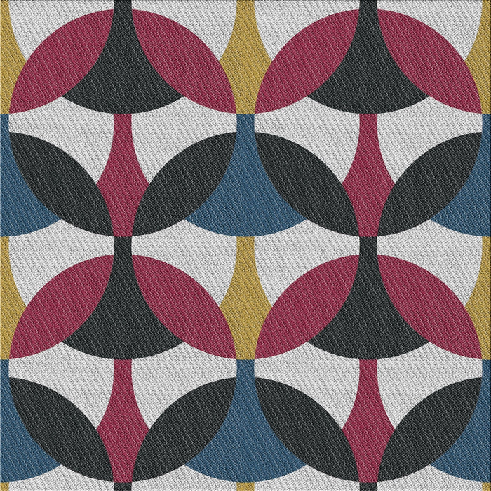 Square Patterned Dark Gray Novelty Rug, pat3021