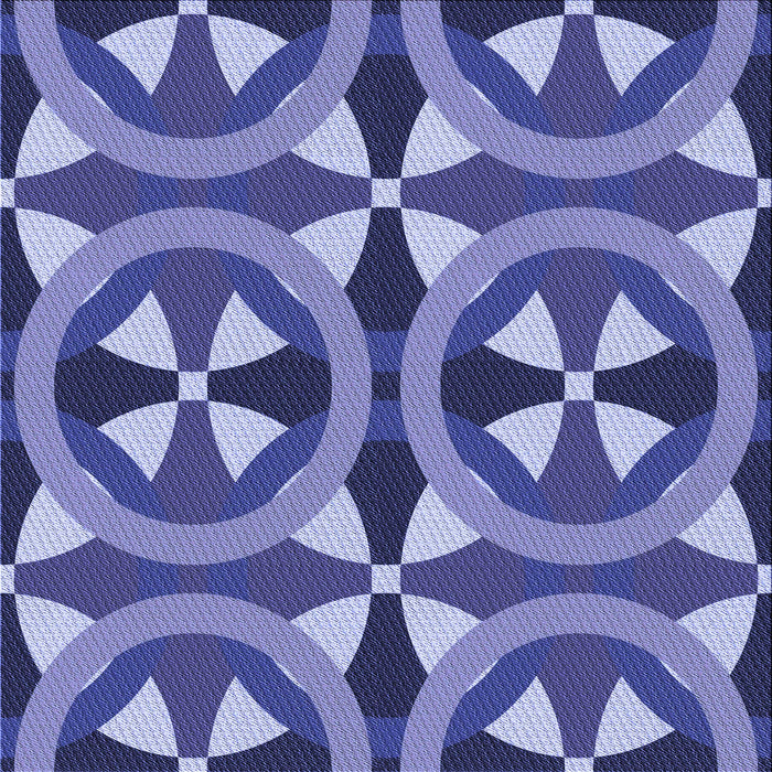 Round Patterned Purple Mimosa Purple Rug, pat3022blu