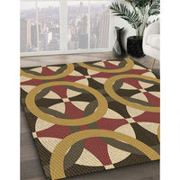 Patterned Red Brown Rug, pat3022brn