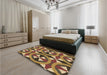 Patterned Red Brown Rug in a Bedroom, pat3022brn