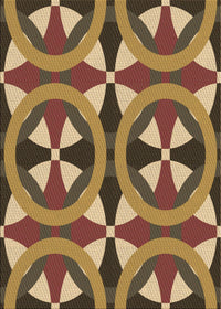 Machine Washable Transitional Red Brown Rug, wshpat3022brn