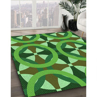 Patterned Lime Green Rug, pat3022grn