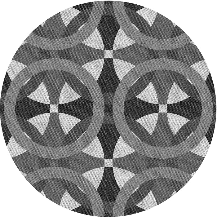 Square Patterned Dark Gray Rug, pat3022gry