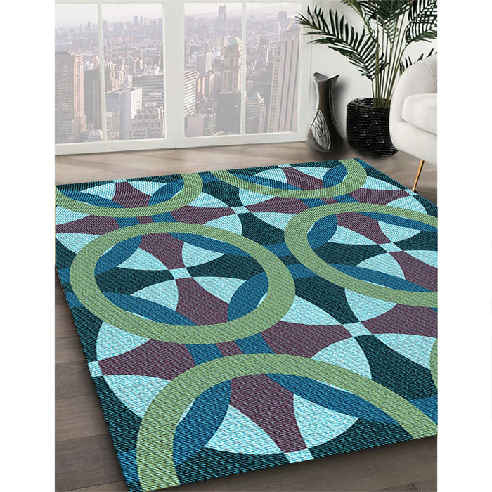 Machine Washable Transitional Blue Rug in a Family Room, wshpat3022lblu