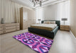 Patterned Dark Magenta Purple Rug in a Bedroom, pat3022pur