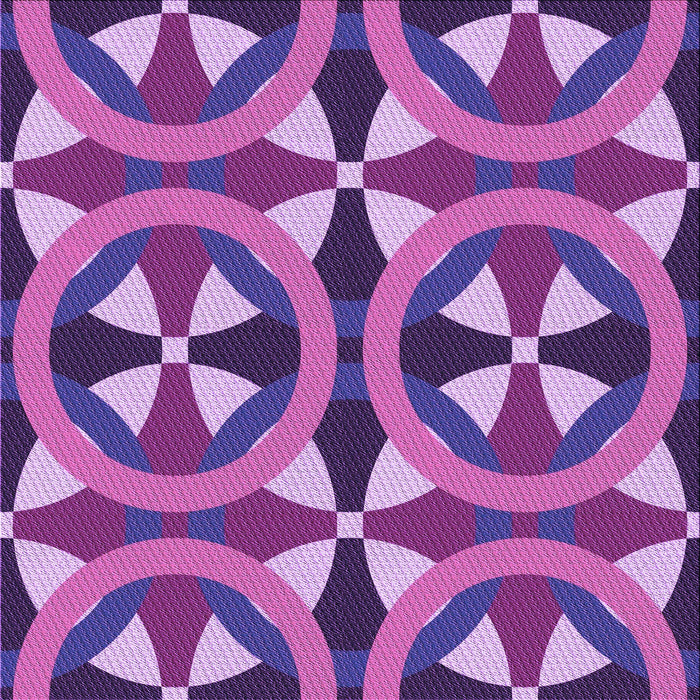 Round Patterned Dark Magenta Purple Rug, pat3022pur
