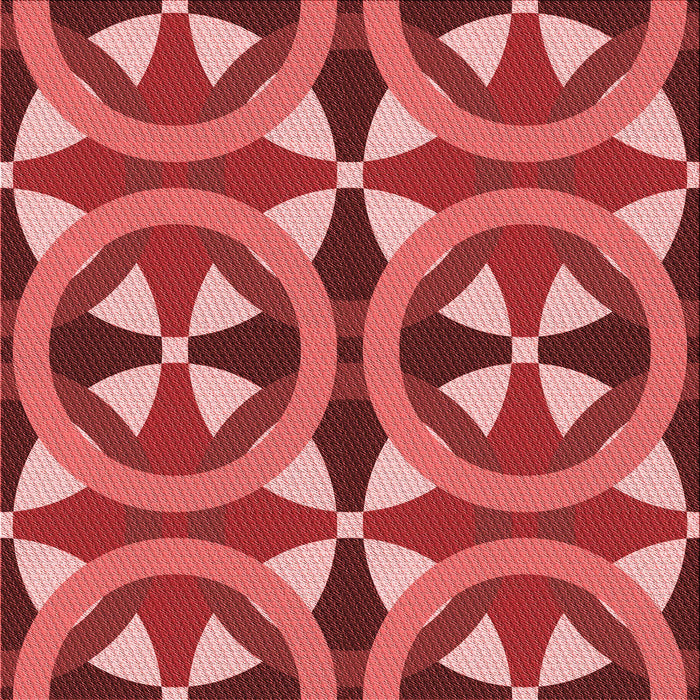 Round Patterned Red Rug, pat3022rd