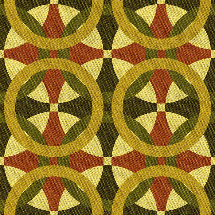 Round Patterned Yellow Rug, pat3022yw