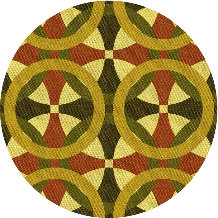 Square Patterned Yellow Rug, pat3022yw