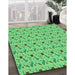 Machine Washable Transitional Green Rug in a Family Room, wshpat3023grn