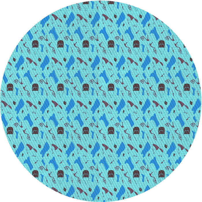 Square Patterned Blue Ivy Blue Rug, pat3023lblu