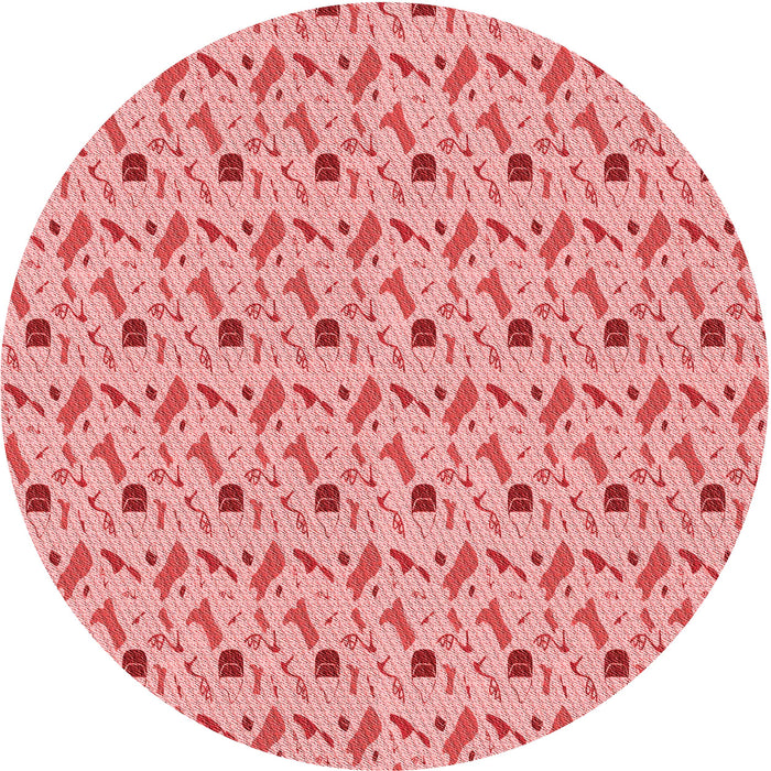 Square Patterned Pastel Pink Rug, pat3023rd
