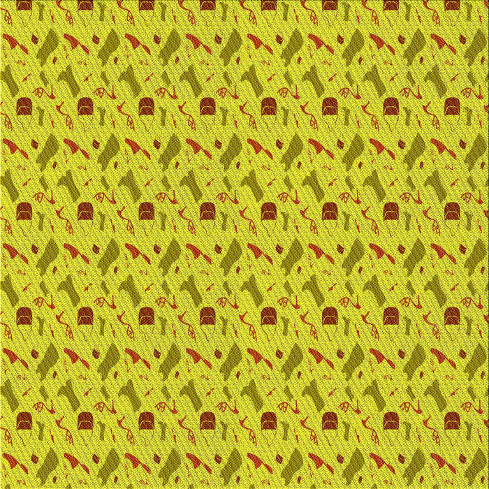 Round Patterned Yellow Rug, pat3023yw