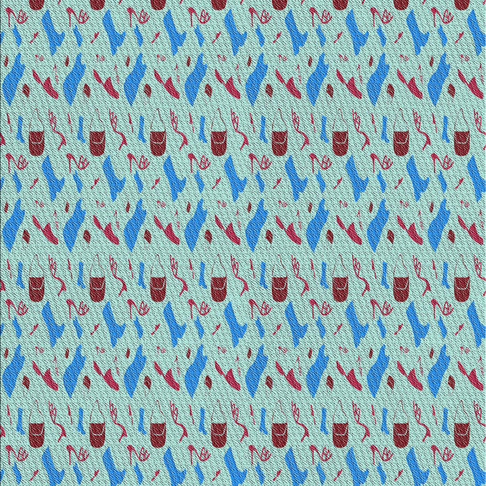 Patterned Grayish Turquoise Green Novelty Rug, pat3023