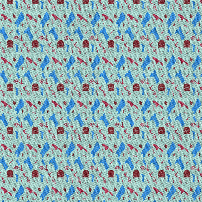 Square Patterned Grayish Turquoise Green Novelty Rug, pat3023