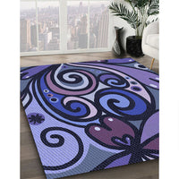 Patterned Purple Rug, pat3024blu