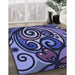 Patterned Purple Rug in Family Room, pat3024blu