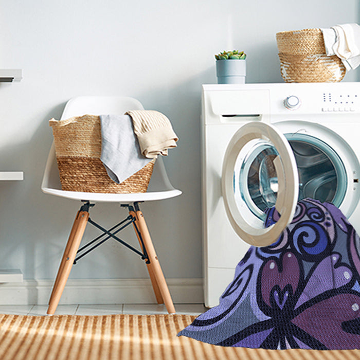 Machine Washable Transitional Purple Rug in a Washing Machine, wshpat3024blu