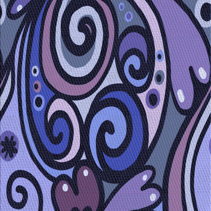 Machine Washable Transitional Purple Rug, wshpat3024blu