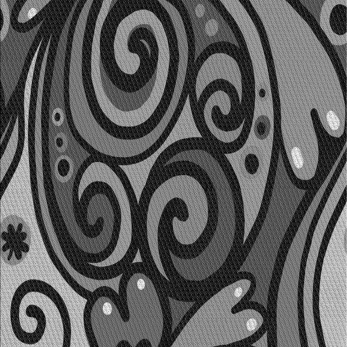 Patterned Charcoal Black Rug, pat3024gry