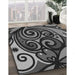 Machine Washable Transitional Charcoal Black Rug in a Family Room, wshpat3024gry