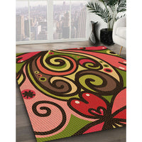 Patterned Light Brown Rug, pat3024org