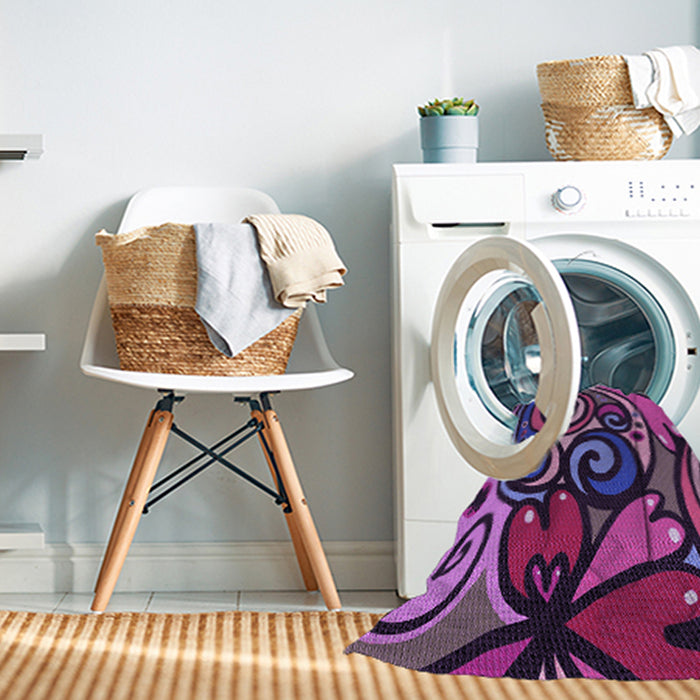 Machine Washable Transitional Plum Velvet Purple Rug in a Washing Machine, wshpat3024pur