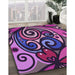 Machine Washable Transitional Plum Velvet Purple Rug in a Family Room, wshpat3024pur