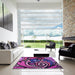 Machine Washable Transitional Plum Velvet Purple Rug in a Kitchen, wshpat3024pur