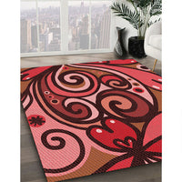 Patterned Orange Rug, pat3024rd